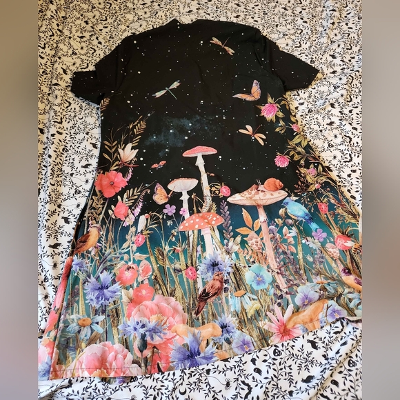 Blackmilk Fairytale Floral Short Sleeve Shirt Dress - Picture 3 of 9